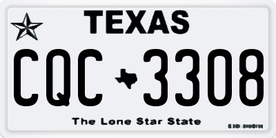 TX license plate CQC3308