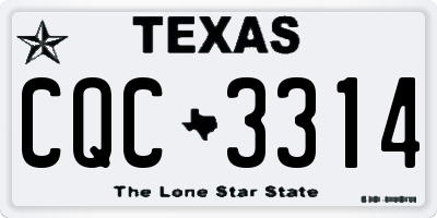TX license plate CQC3314