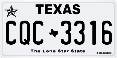TX license plate CQC3316