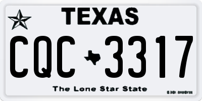 TX license plate CQC3317
