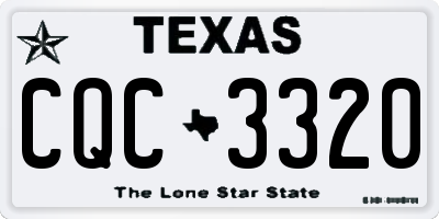 TX license plate CQC3320