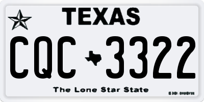 TX license plate CQC3322