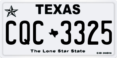 TX license plate CQC3325
