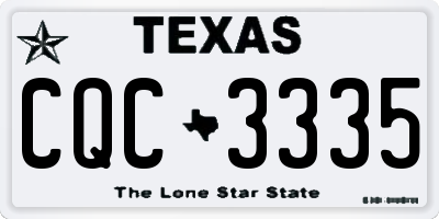TX license plate CQC3335