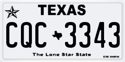 TX license plate CQC3343