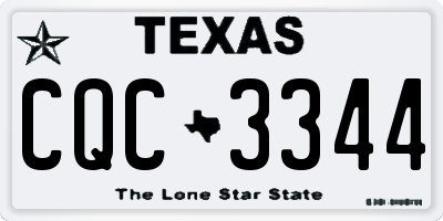 TX license plate CQC3344