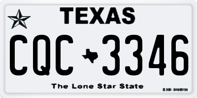 TX license plate CQC3346