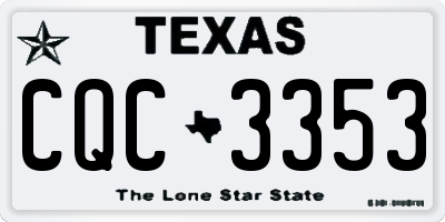 TX license plate CQC3353