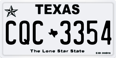 TX license plate CQC3354