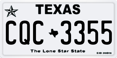 TX license plate CQC3355