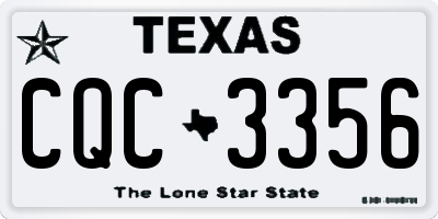TX license plate CQC3356