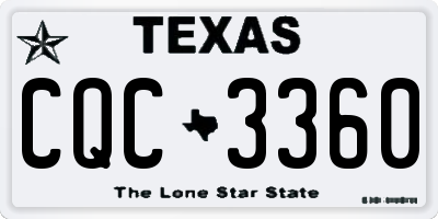 TX license plate CQC3360