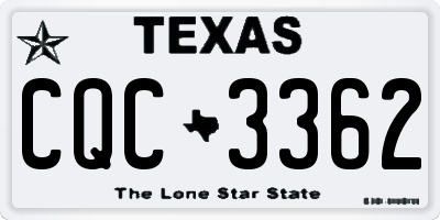 TX license plate CQC3362