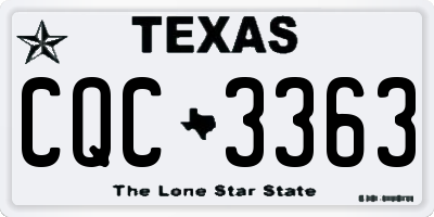 TX license plate CQC3363