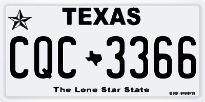TX license plate CQC3366