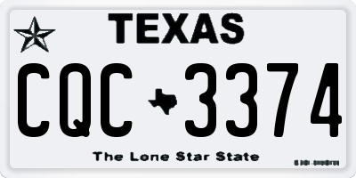 TX license plate CQC3374