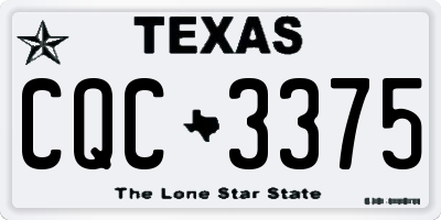 TX license plate CQC3375