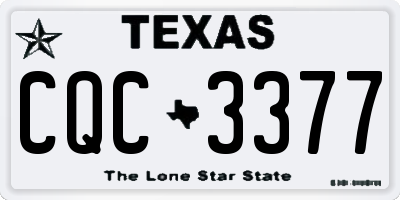 TX license plate CQC3377