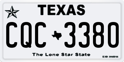 TX license plate CQC3380