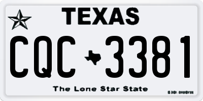 TX license plate CQC3381