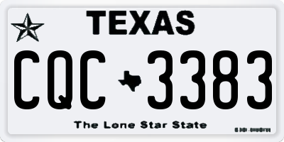 TX license plate CQC3383