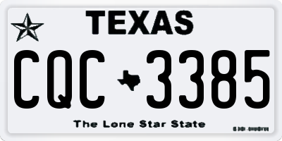 TX license plate CQC3385