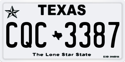 TX license plate CQC3387
