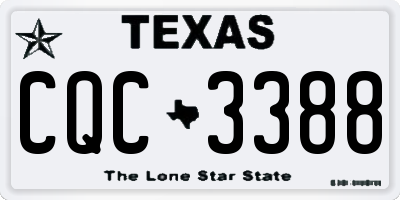 TX license plate CQC3388