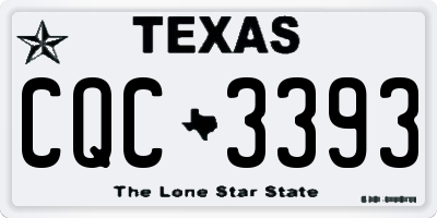 TX license plate CQC3393
