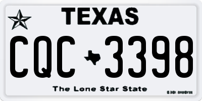 TX license plate CQC3398