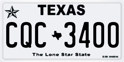 TX license plate CQC3400
