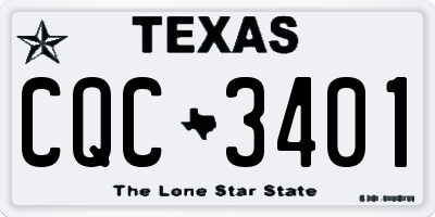 TX license plate CQC3401
