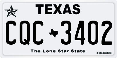 TX license plate CQC3402
