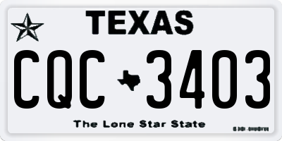 TX license plate CQC3403