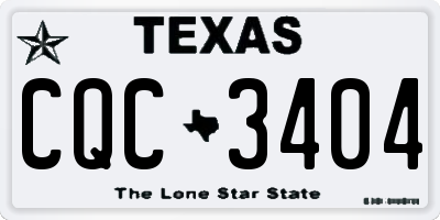 TX license plate CQC3404