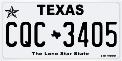 TX license plate CQC3405