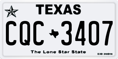 TX license plate CQC3407