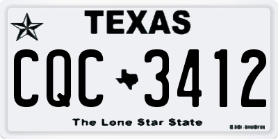 TX license plate CQC3412