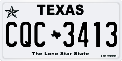 TX license plate CQC3413