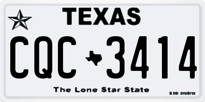 TX license plate CQC3414