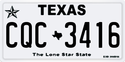 TX license plate CQC3416