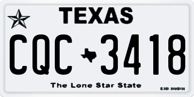 TX license plate CQC3418