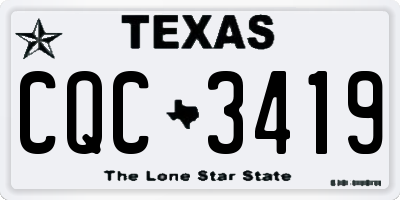 TX license plate CQC3419