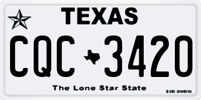 TX license plate CQC3420