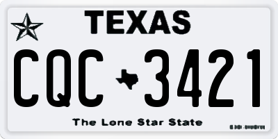 TX license plate CQC3421