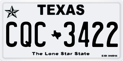 TX license plate CQC3422