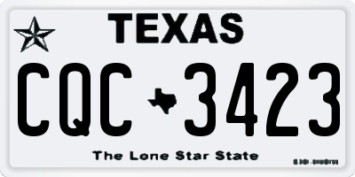 TX license plate CQC3423