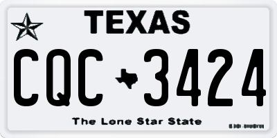 TX license plate CQC3424