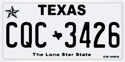 TX license plate CQC3426