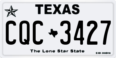 TX license plate CQC3427